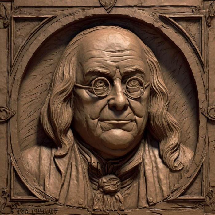 Ben Franklin 3 stl model for CNC